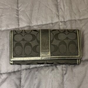 Coach Black Signature Canvas Wallet
